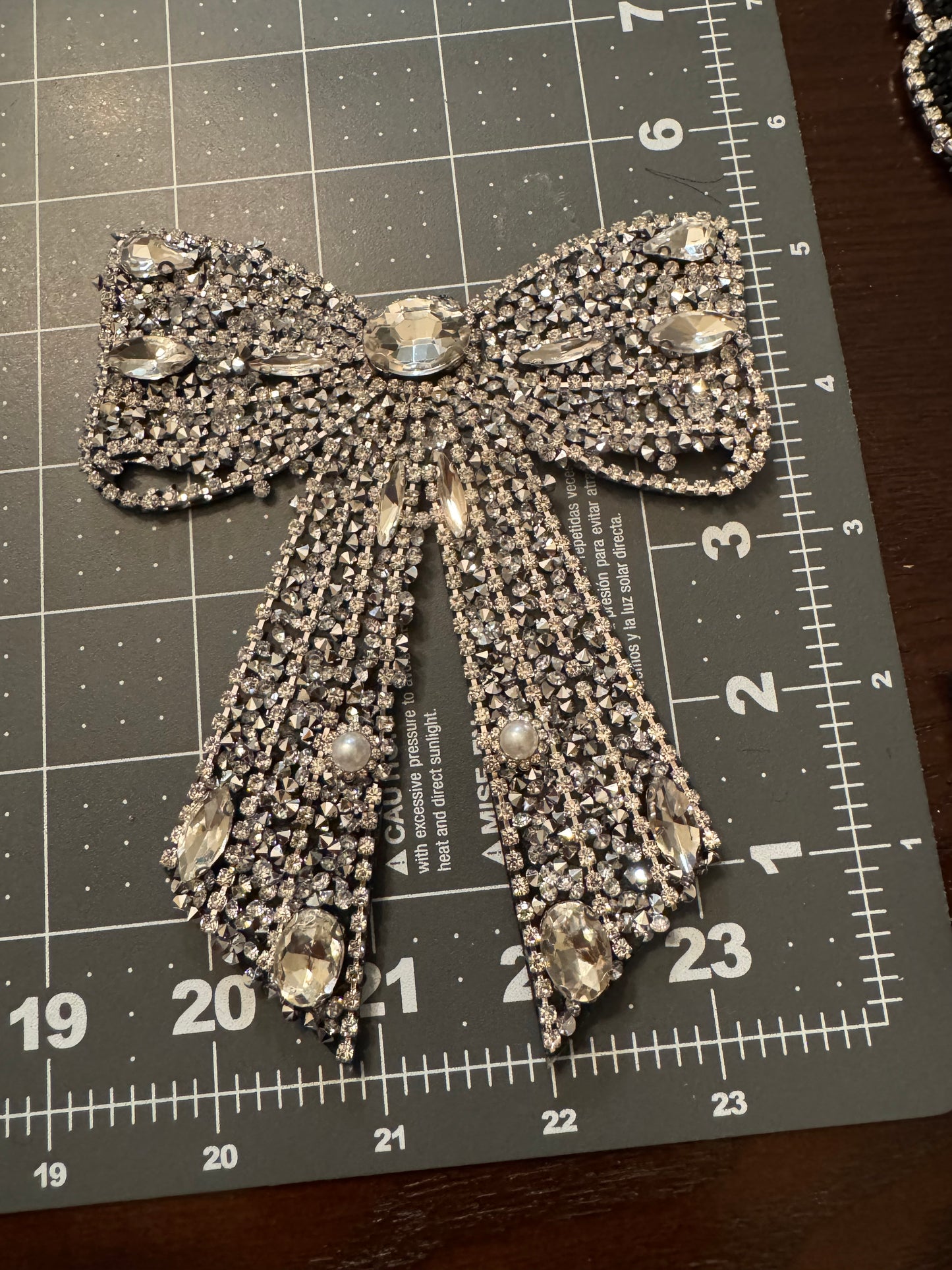 Rhinestone bow patch