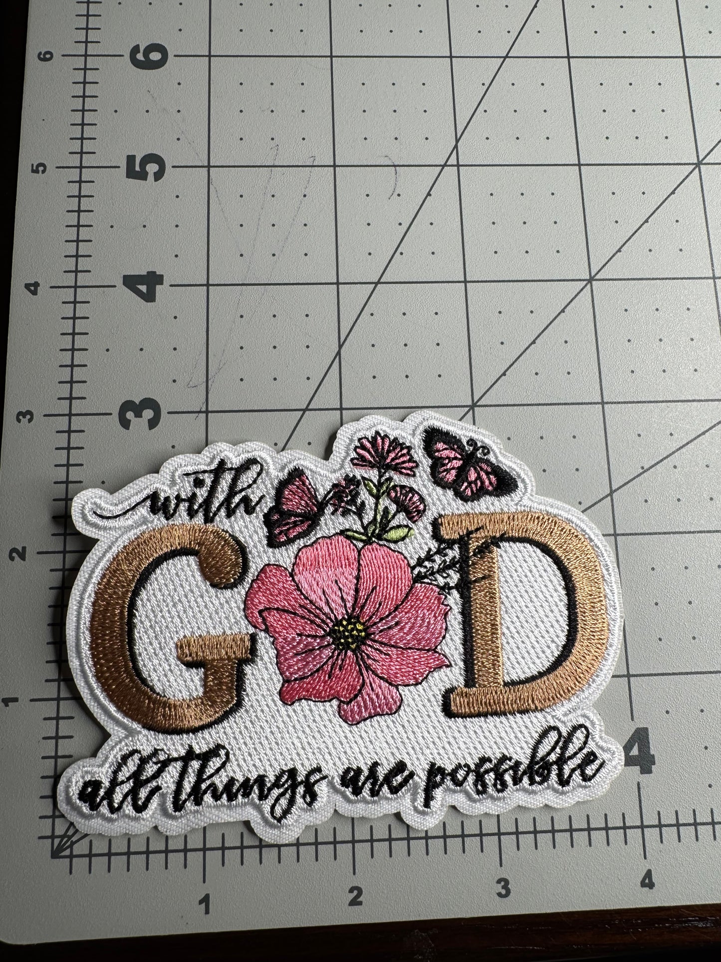 With God, all things are possible Iron on Patch 
