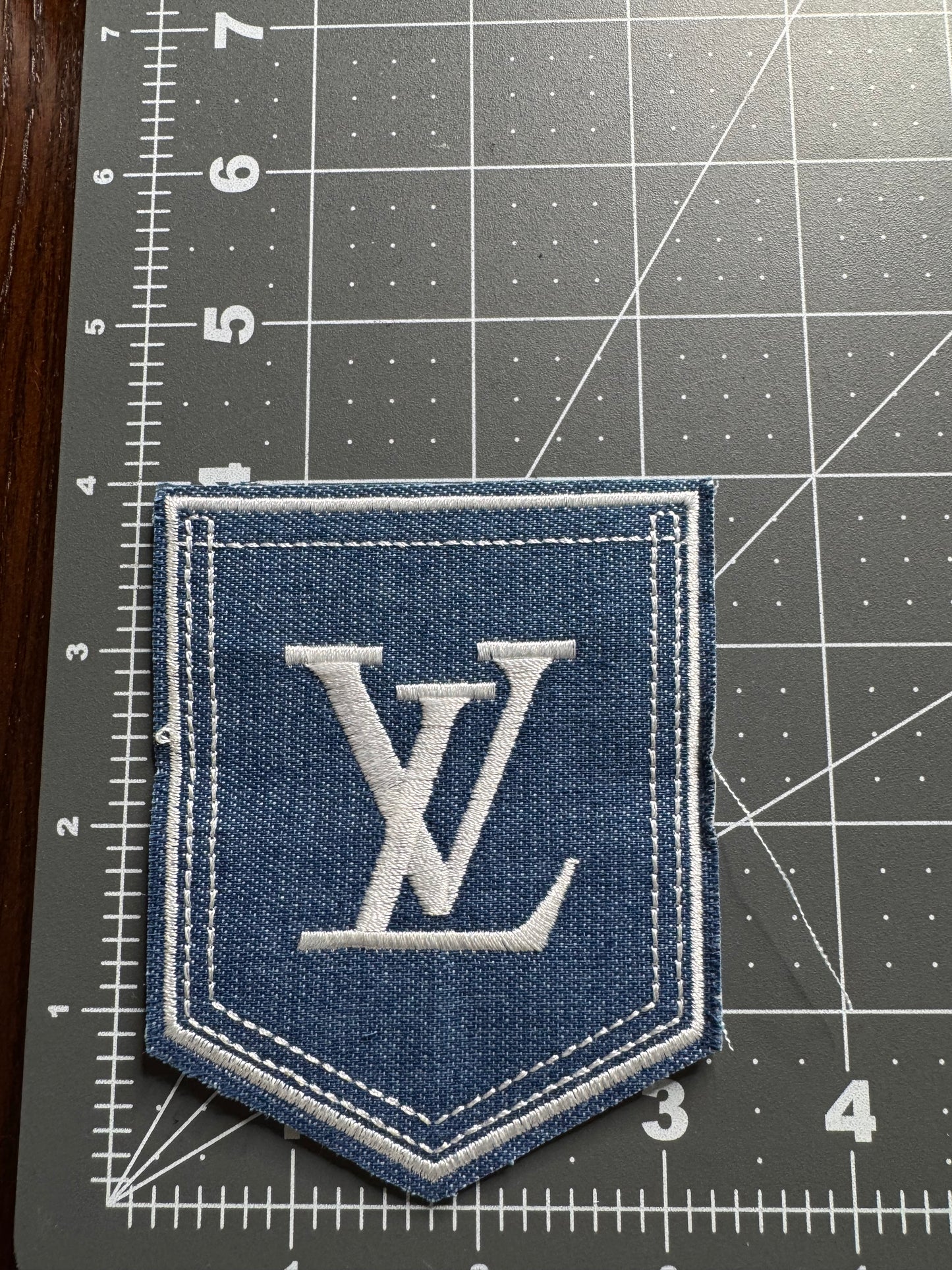 LV denim packet patch