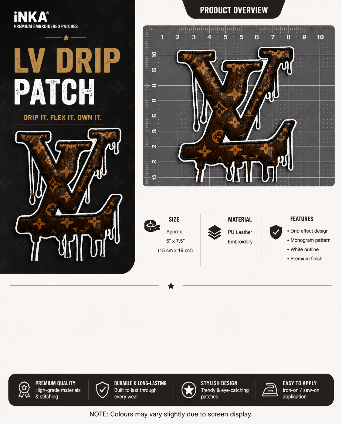 LV premium embroidered patch