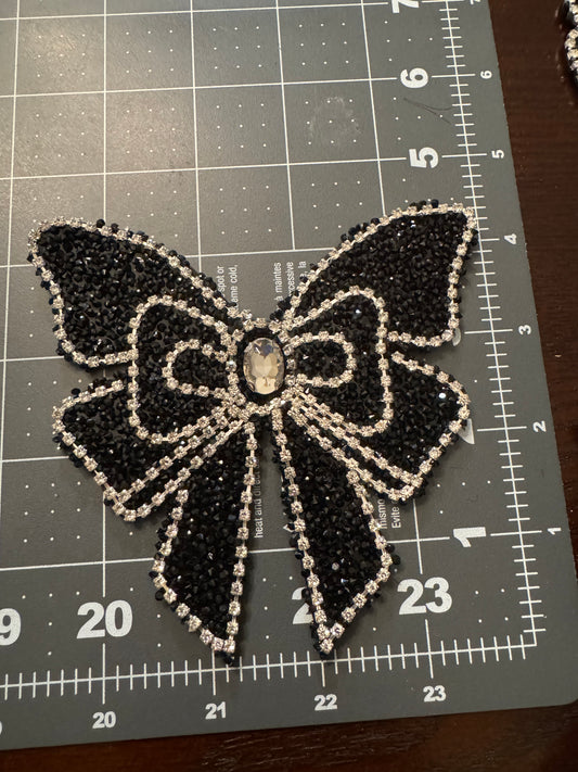 Rhinestone bow patch