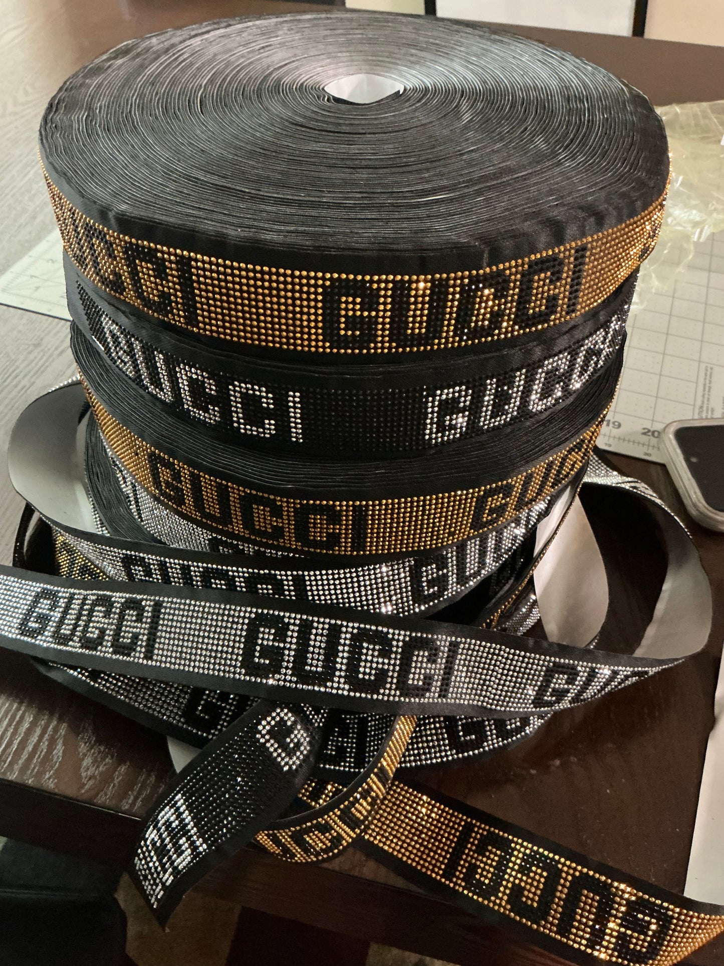 Iron on bling GG Ribbon ￼