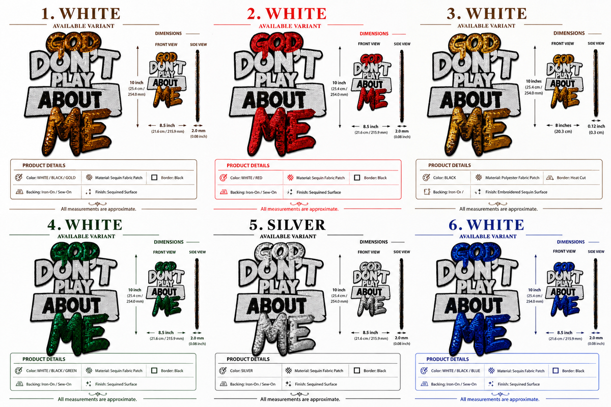 God don’t play about me patches