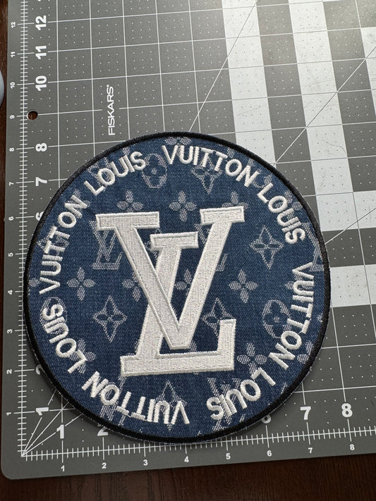 LV denim circle patch