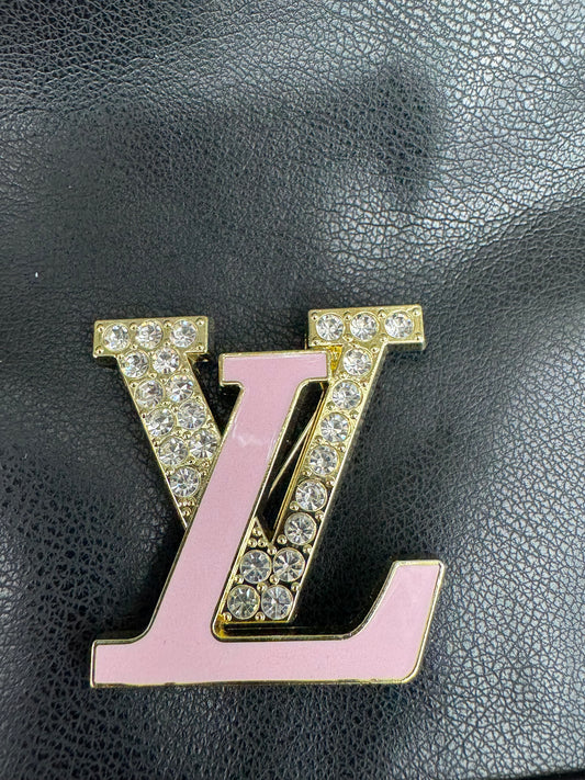 Pink LV brooch