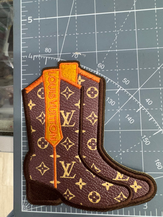 LV cowboy boots patch