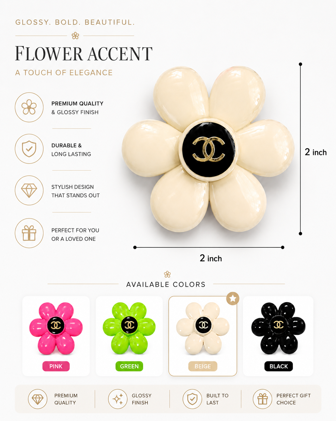 Flower Flat Back Charm