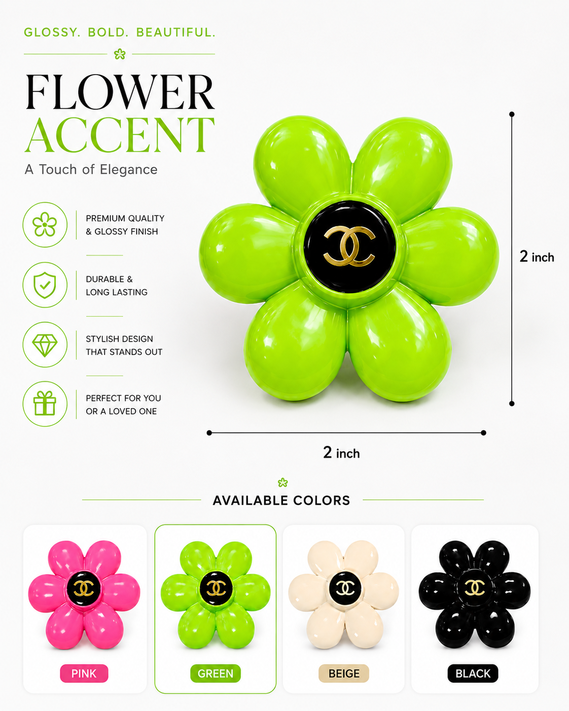 Flower Flat Back Charm