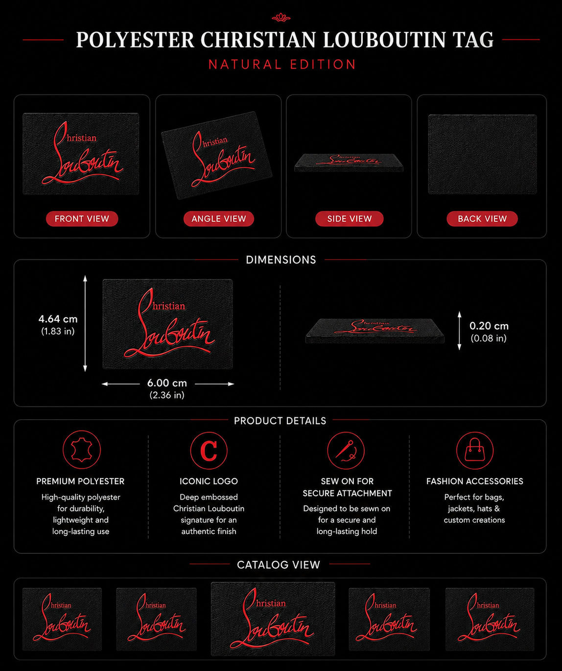 Cl black & red Tag