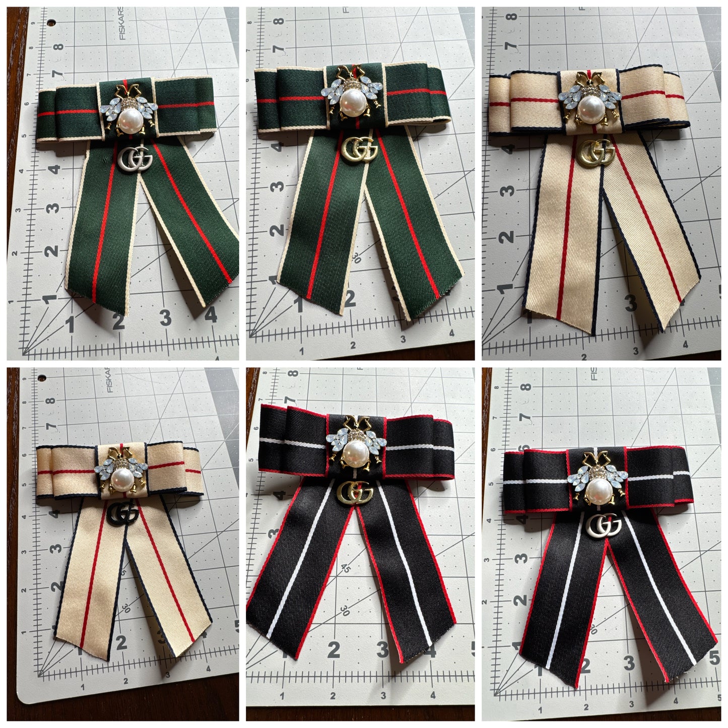 GG bow brooches