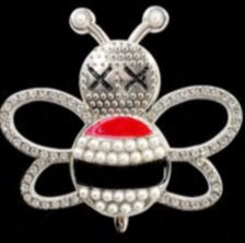 Bee brooches with pearl accents
