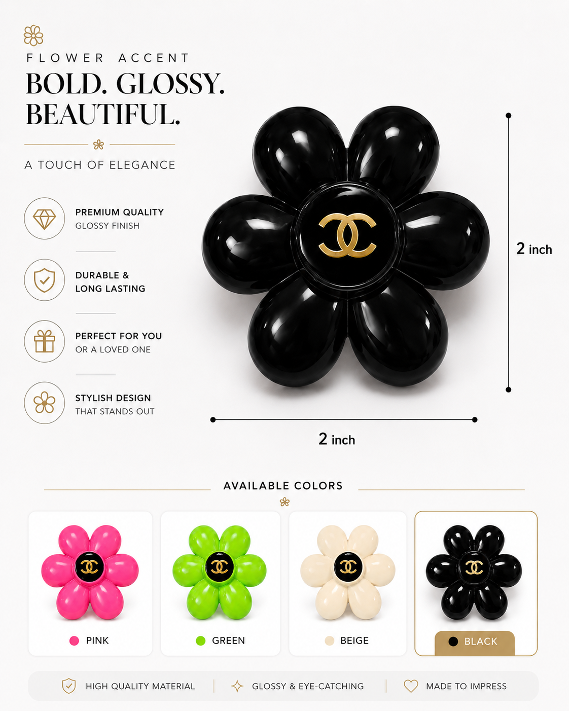 Flower Flat Back Charm