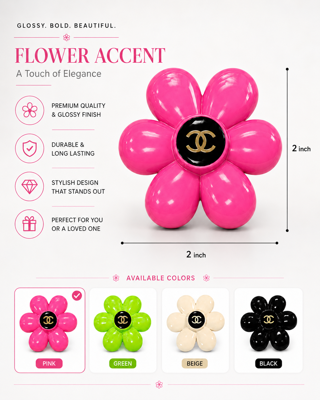 Flower Flat Back Charm